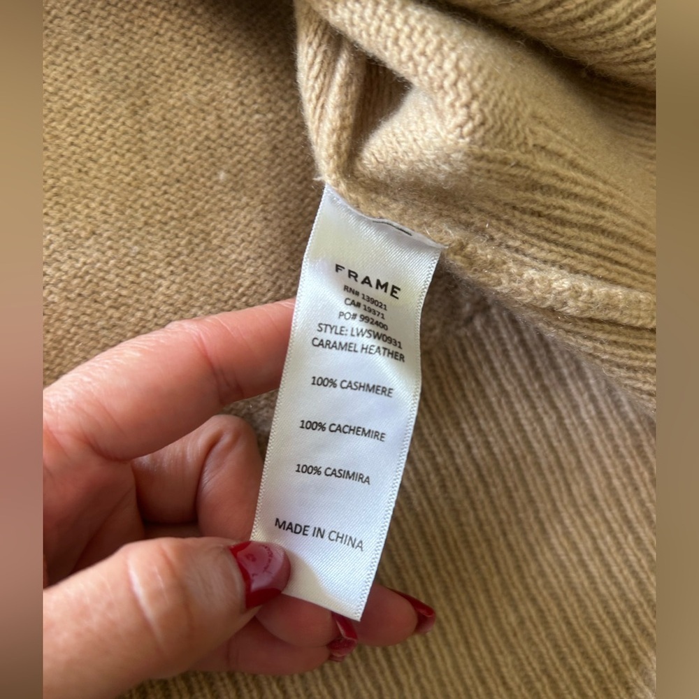 FRAME swingy turtleneck Cashmere Sweater Sz large - Picture 8 of 17
